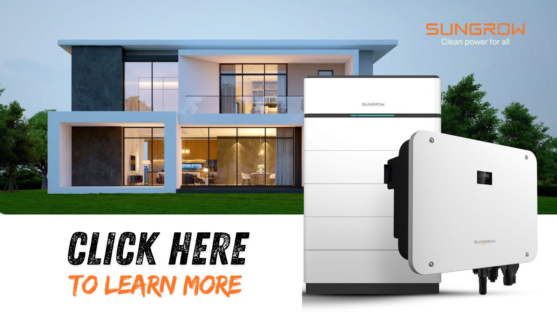 Sungrow Battery system banner with words " click here"