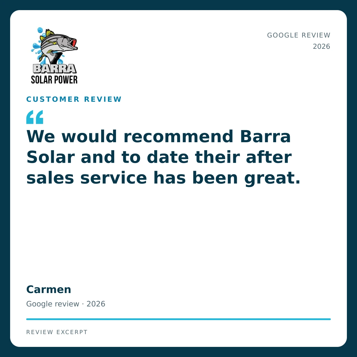 Townsville Solar Battery and Off-Grid | Barra Solar Power Townsville 01 barra review carmen