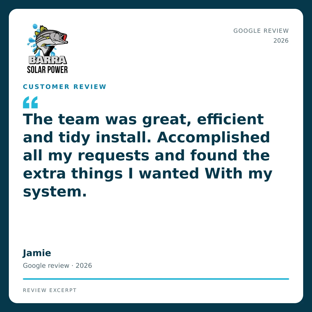 Townsville Solar Battery and Off-Grid | Barra Solar Power Townsville 02 barra review jamie
