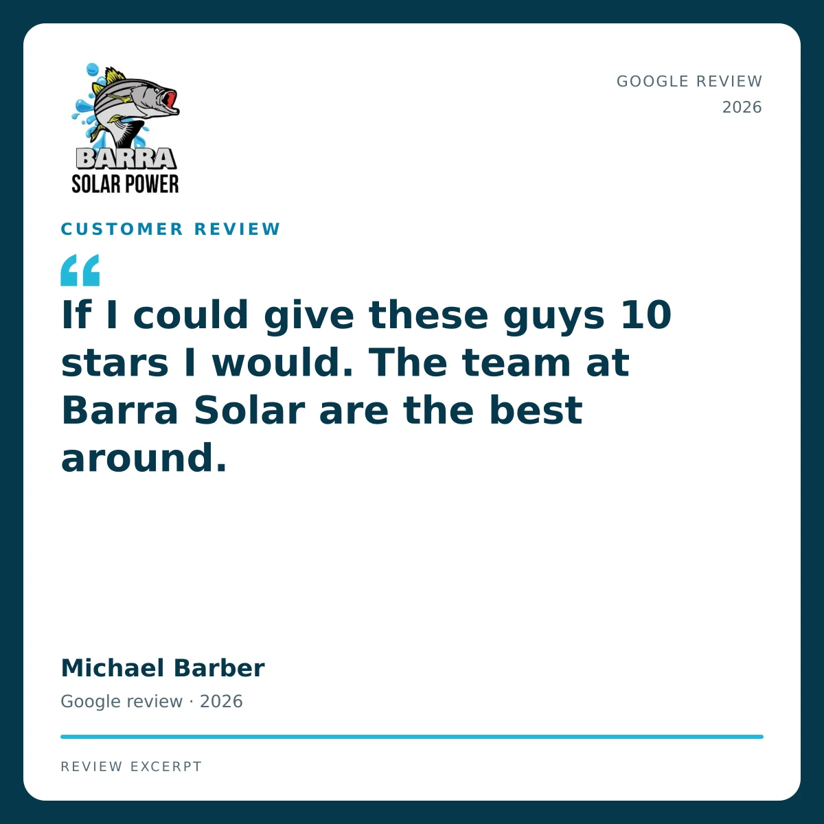 Townsville Solar Battery and Off-Grid | Barra Solar Power Townsville 07 barra review michael barber