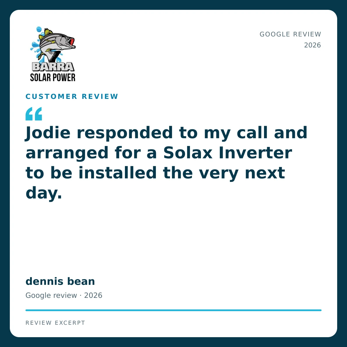 Townsville Solar Battery and Off-Grid | Barra Solar Power Townsville 08 barra review dennis bean
