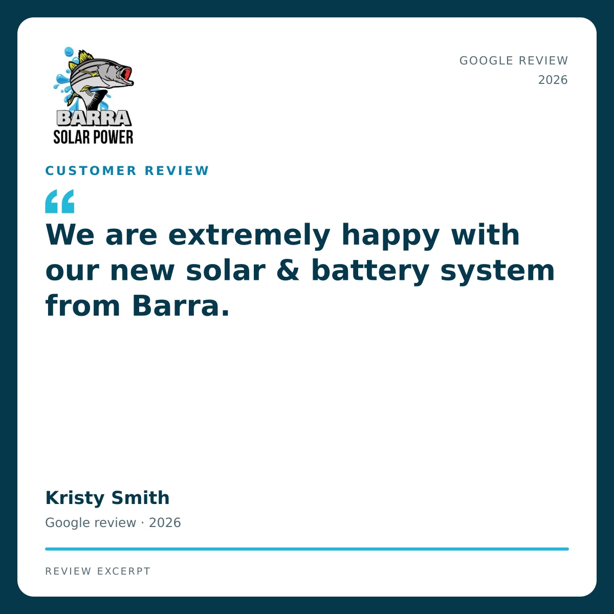 Townsville Solar Battery and Off-Grid | Barra Solar Power Townsville 09 barra review kristy smith