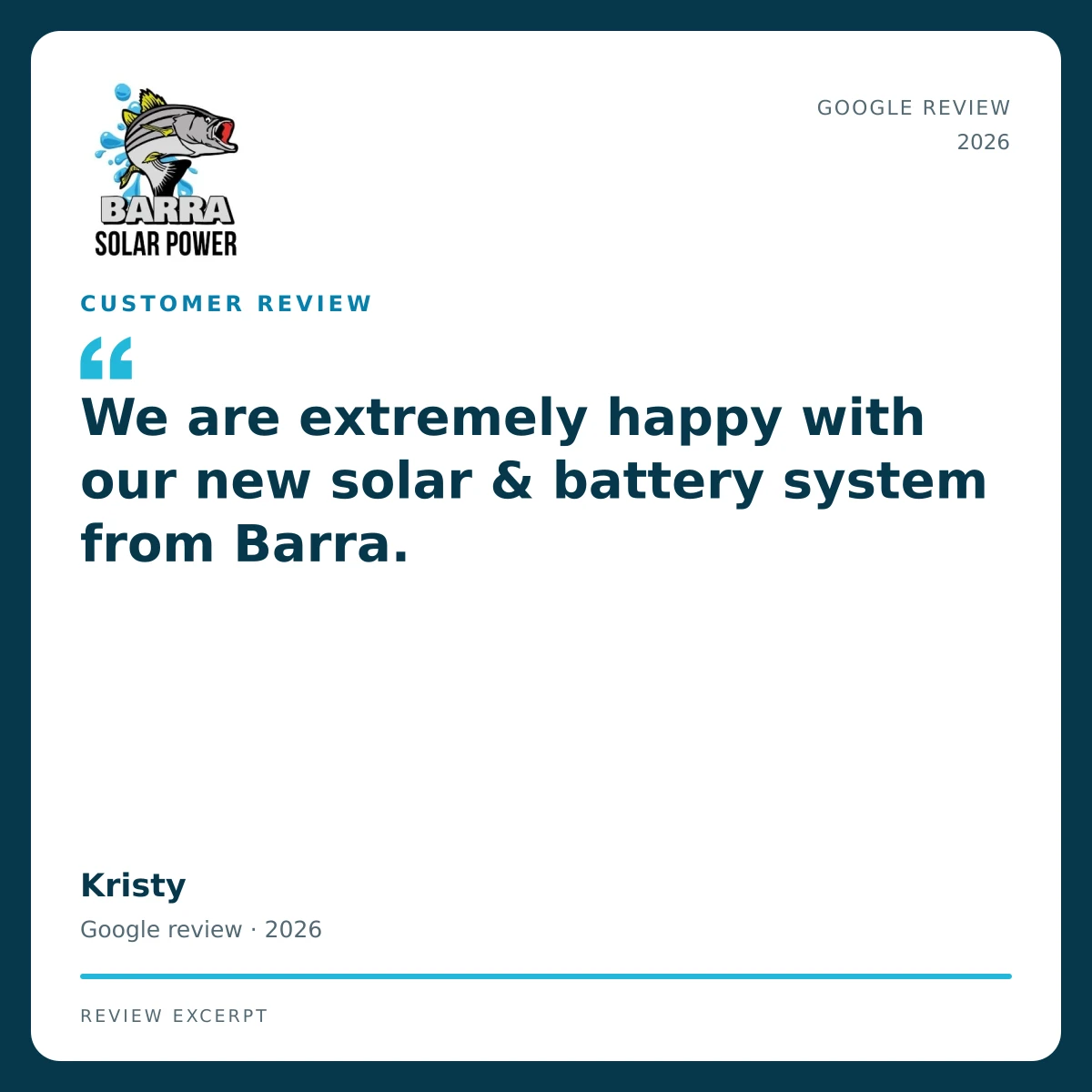 Townsville Solar Battery and Off-Grid | Barra Solar Power Townsville 09 barra review kristy