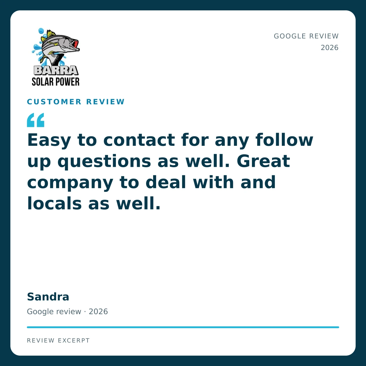 Townsville Solar Battery and Off-Grid | Barra Solar Power Townsville 11 barra review sandra