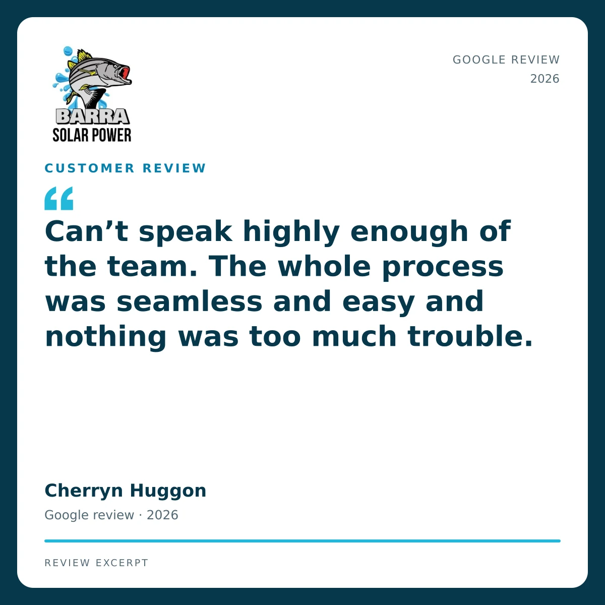 Townsville Solar Battery and Off-Grid | Barra Solar Power Townsville 13 barra review cherryn huggon