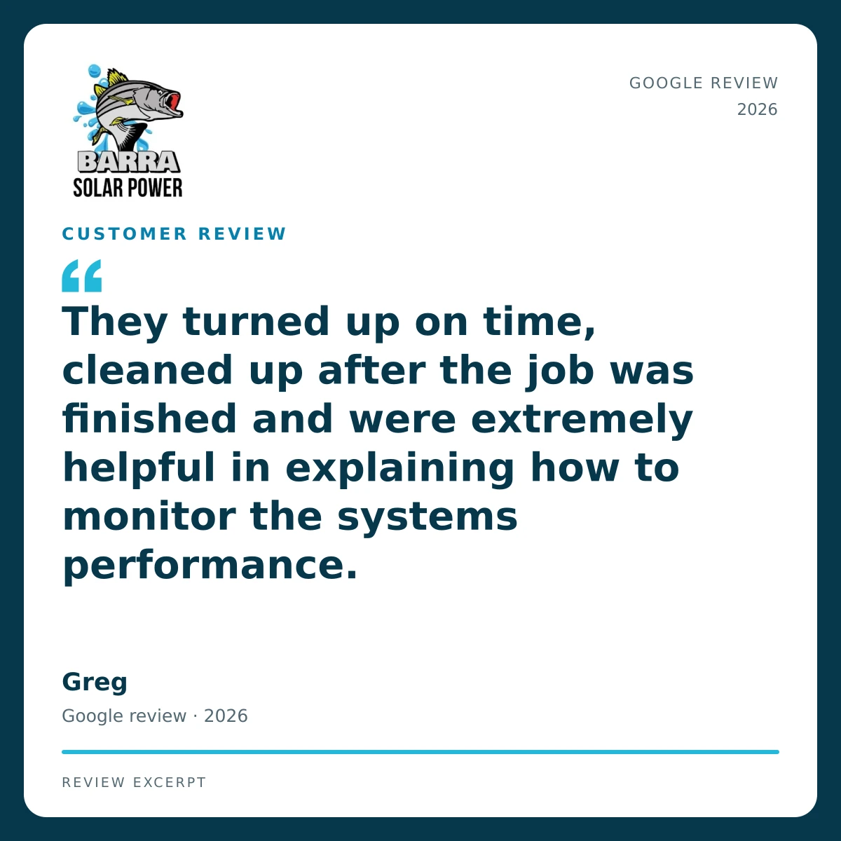Townsville Solar Battery and Off-Grid | Barra Solar Power Townsville 15 barra review greg