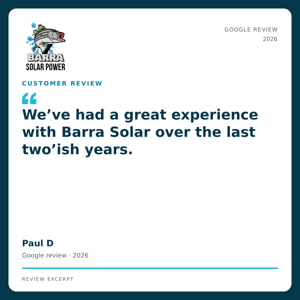 Townsville Solar Battery and Off-Grid | Barra Solar Power Townsville 19 barra review paul d