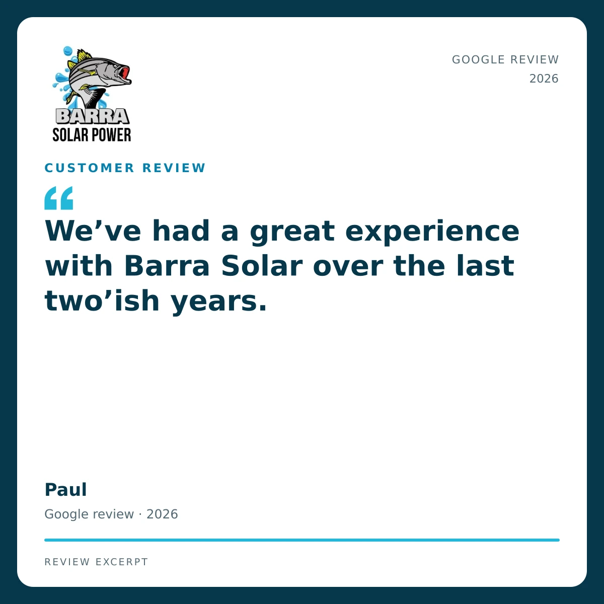 Townsville Solar Battery and Off-Grid | Barra Solar Power Townsville 19 barra review paul