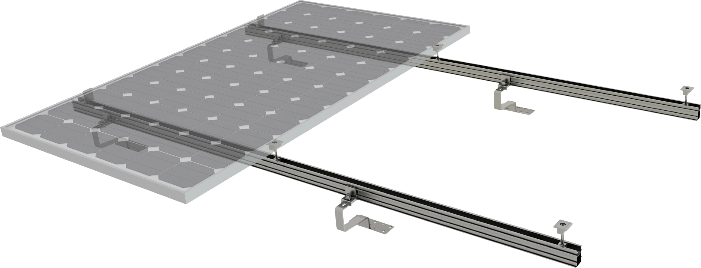 Townsville Solar Battery and Off-Grid | Barra Solar Power Townsville Clenergy PV-ezRack solar mounting rails, clamps and roof hooks under a solar panel