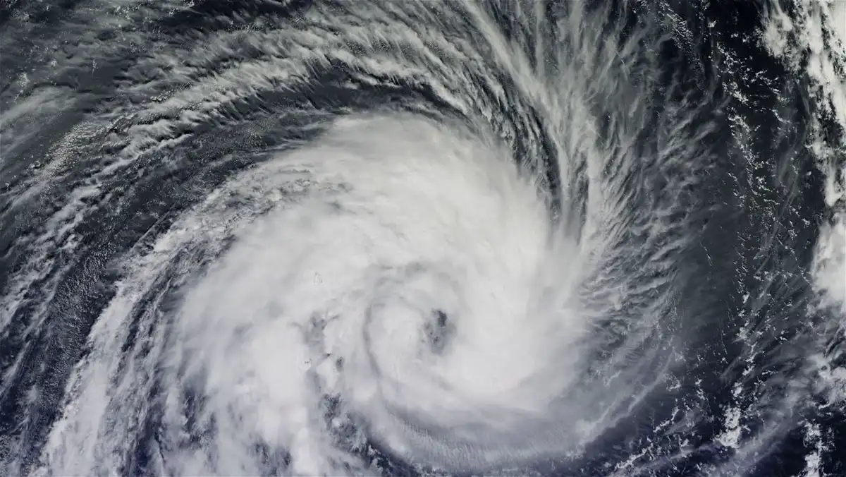 Satellite view of a cyclone over North Queensland